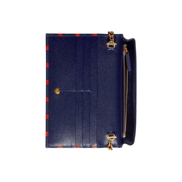 GUCCI Horsebit 1955 Leather Shoulder Bag, Crossbody Bag, Clutch Wallet Women's Blue-6
