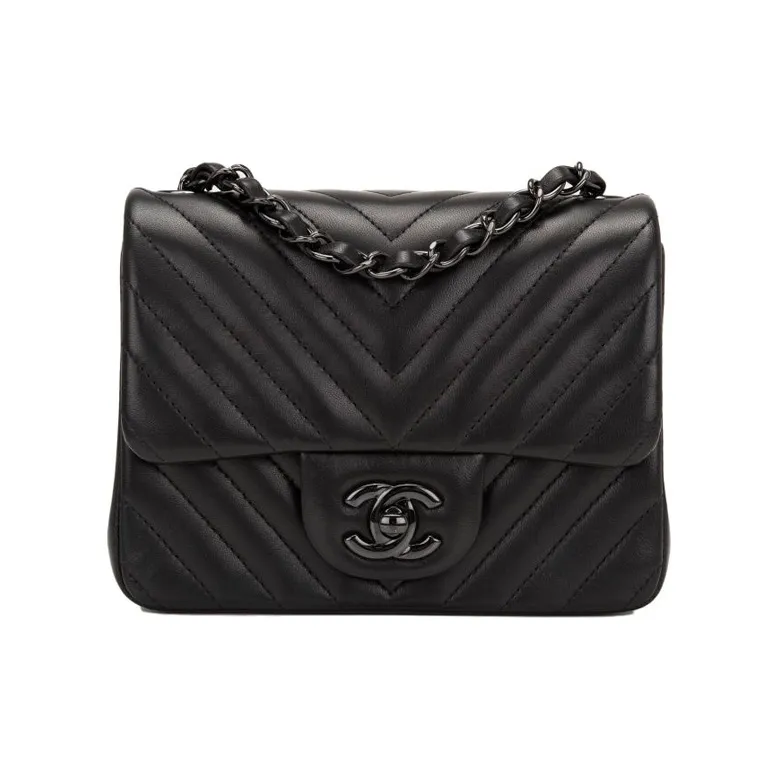 CHANEL So Black Sheepskin Shoulder Bag, Crossbody Bag Women's Black-0