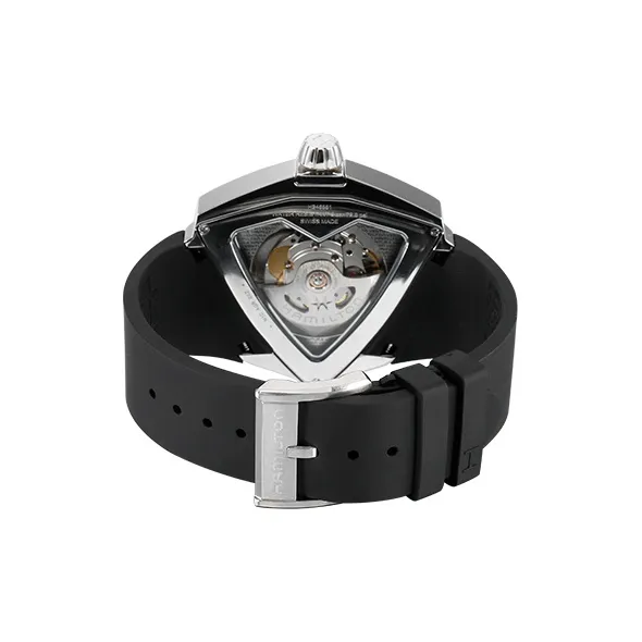 HAMILTON Automatic Mechanical Movement Men's Watches Watch 46mm Black Dial Stainless Steel Watch Case Rubber Strap-2