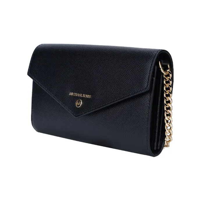 MICHAEL KORS Jet Set Charm Cow Leather Small Square Bag, Crossbody Bag, Shoulder Bag Women's Black-1