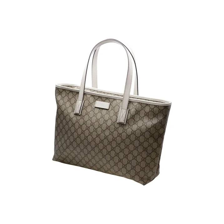 GUCCI PVC Tote Canvas Bag One Shoulder Handbag Women's Ebony/White-1