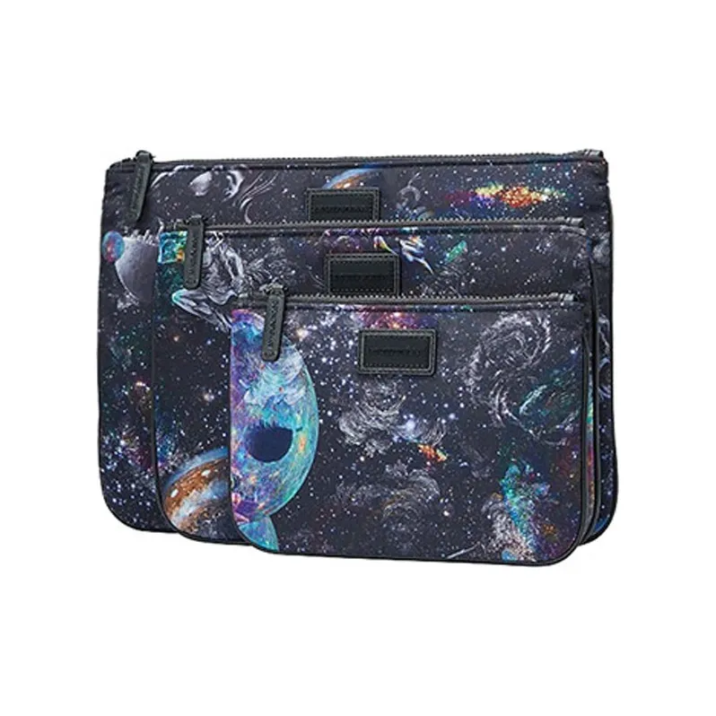 EMPORIO ARMANI Fabric Clutch Men's Black Blue-1