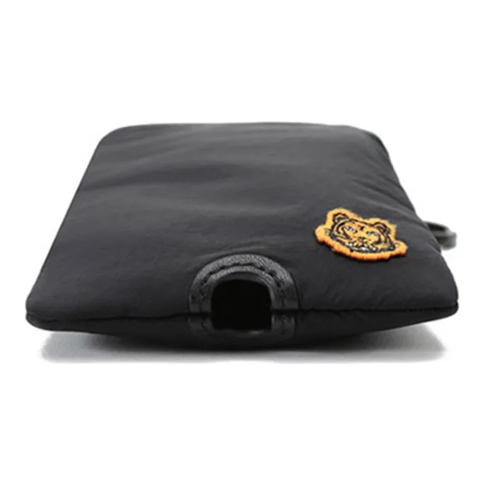 KENZO Fabric Bag Strap Earphone Case Shoulder Bag Cell Phone Pouch Men's Black-4