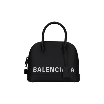 Balenciaga Cow Leather Dome Bag One Shoulder Handbag Women's Black