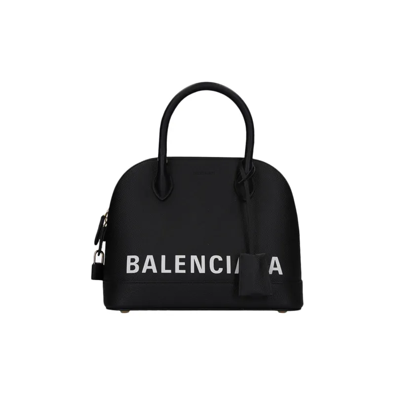 Balenciaga Cow Leather Dome Bag One Shoulder Handbag Women's Black-0
