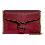 COACH Tabby Cow Leather Clutch Small Size Women's Burgundy