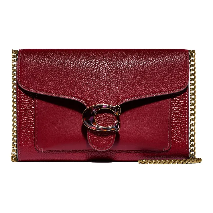 COACH Tabby Cow Leather Clutch Small Size Women's Burgundy-0