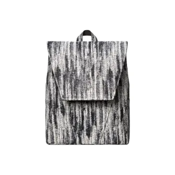 MAH Polyester Cotton Blend Laptop Bag Backpack Regular Unisex Black White