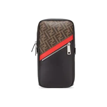 FENDI Coated Canvas With Leather Sling Bag, Crossbody Bag, Shoulder Bag Men's