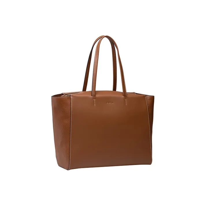 Furla Grain Leather Tote Bag, Shopping Bag, Shoulder Bag, Handbag Large Size Women's Brown-1