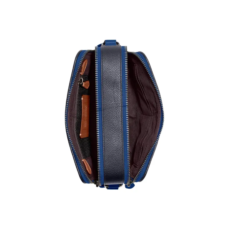 COACH Charter Canvas With Leather Shoulder Bag, Crossbody Bag Medium Size Men's Dark Blue-1