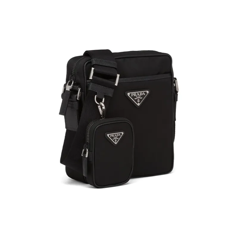 PRADA Nylon And Saffiano Leather 2 in 1 Camera Bag Shoulder Bag Crossbody Bag Regular Men's Black-1