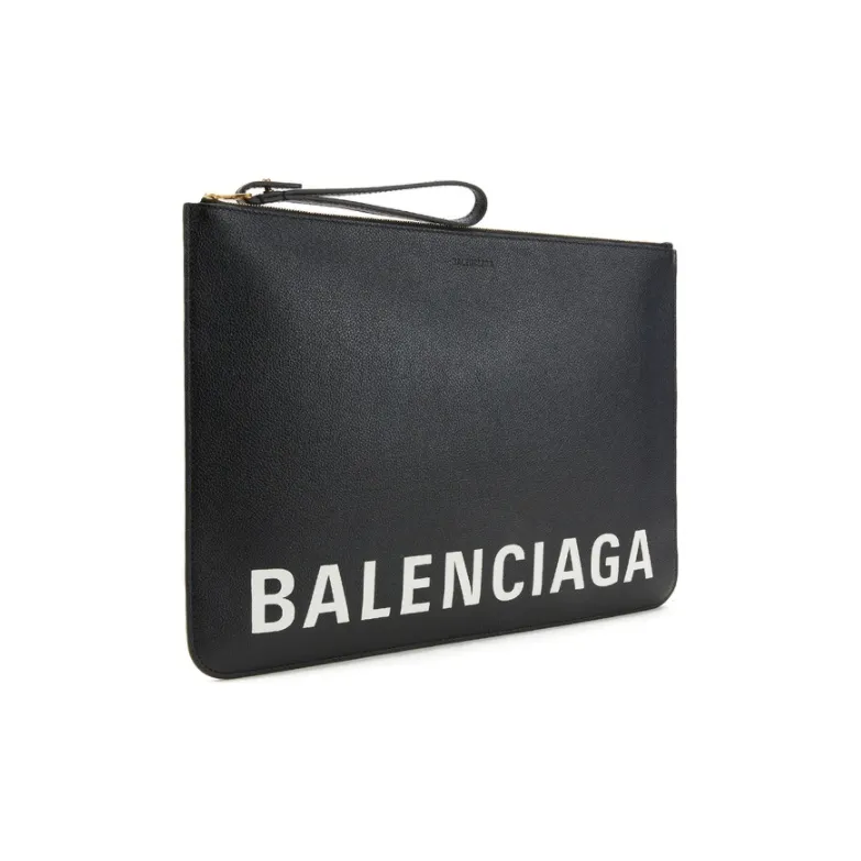 Balenciaga Calfskin Wristband Clutch Men's Black-2