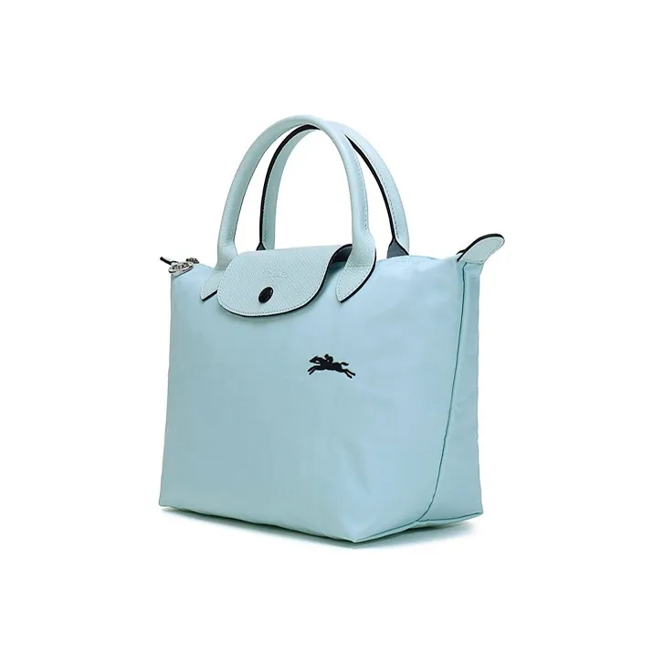 LONGCHAMP Canvas With Leather Dumpling Bag Handbag Trumpets Women's Powder Blue-1