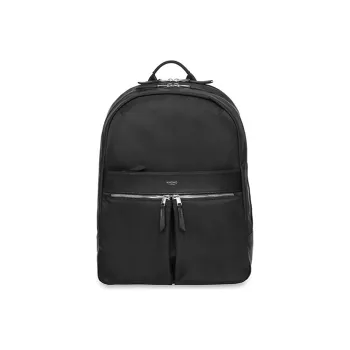 KNOMO Cow Leather With Nylon Backpack Regular Unisex Black