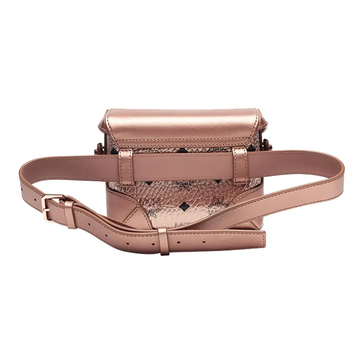 MCM Canvas Crossbody Fanny Pack Regular Women's Champagne Gold-3
