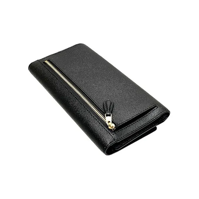 COACH Trifold Wallet Cow Leather Wallet Women's Black-4