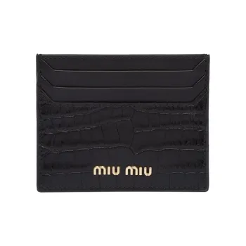 MIU MIU Matelassé Artificial Leather Wallet Women's Black