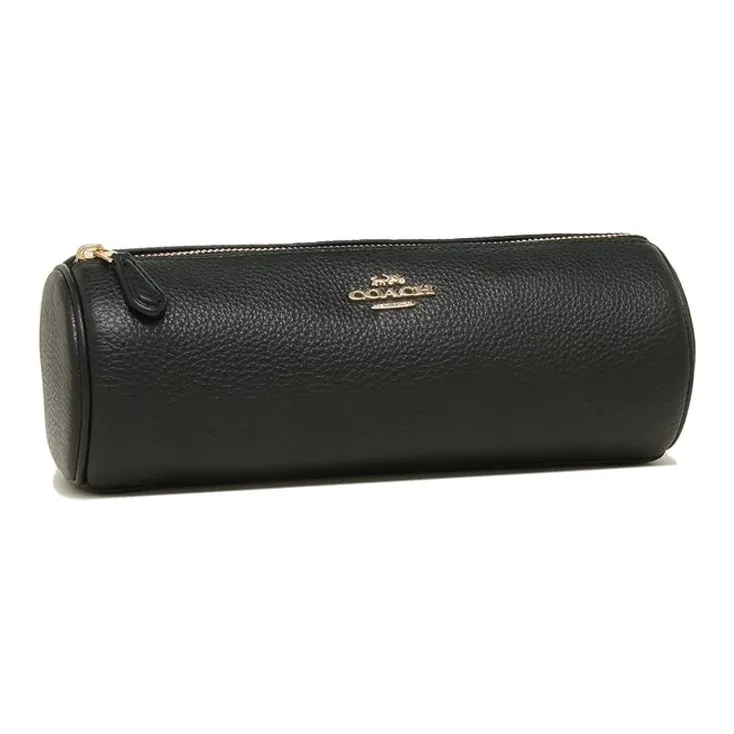 COACH Leather Makeup Bags Clutches Small Size Women's Black-1