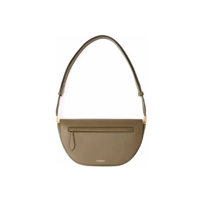 Burberry Smooth Leather Shoulder Bag Crescent Bag Handbag Shoulder Bag Small Size Women's Dark Fern Green-0