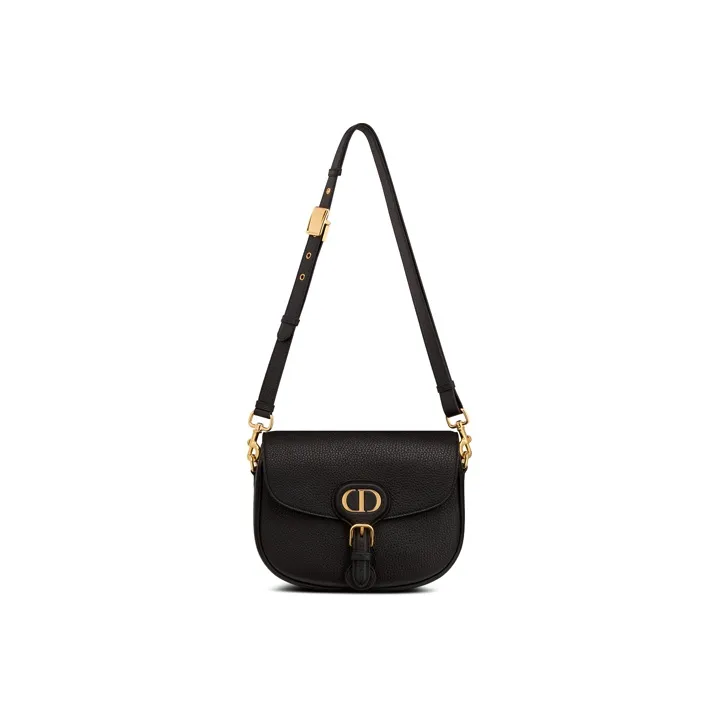 DIOR Cow Leather Shoulder Bag, Crossbody Bag Medium Size Women's Black-4