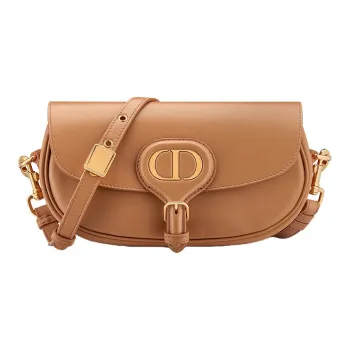 DIOR Bobby Smooth Finish Cow Leather Crescent Bag One Shoulder Handbag Crossbody Bag Women's Deep Nude/Caramel
