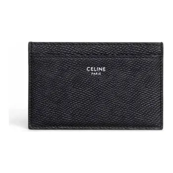 CELINE Grained Cow Leather Card Holder Men's Black