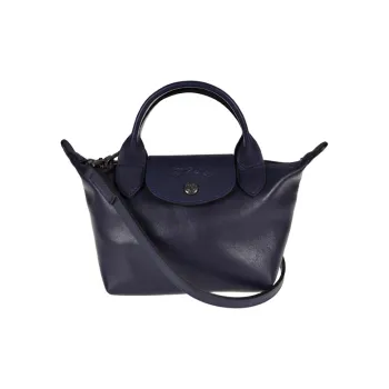 LONGCHAMP Le Pliage Cuir Canvas Crossbody Bag, Handbag Women's Blue