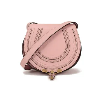 Chloe Leather Saddle Bag, Crossbody Bag, Shoulder Bag Mini Women's Light Pink