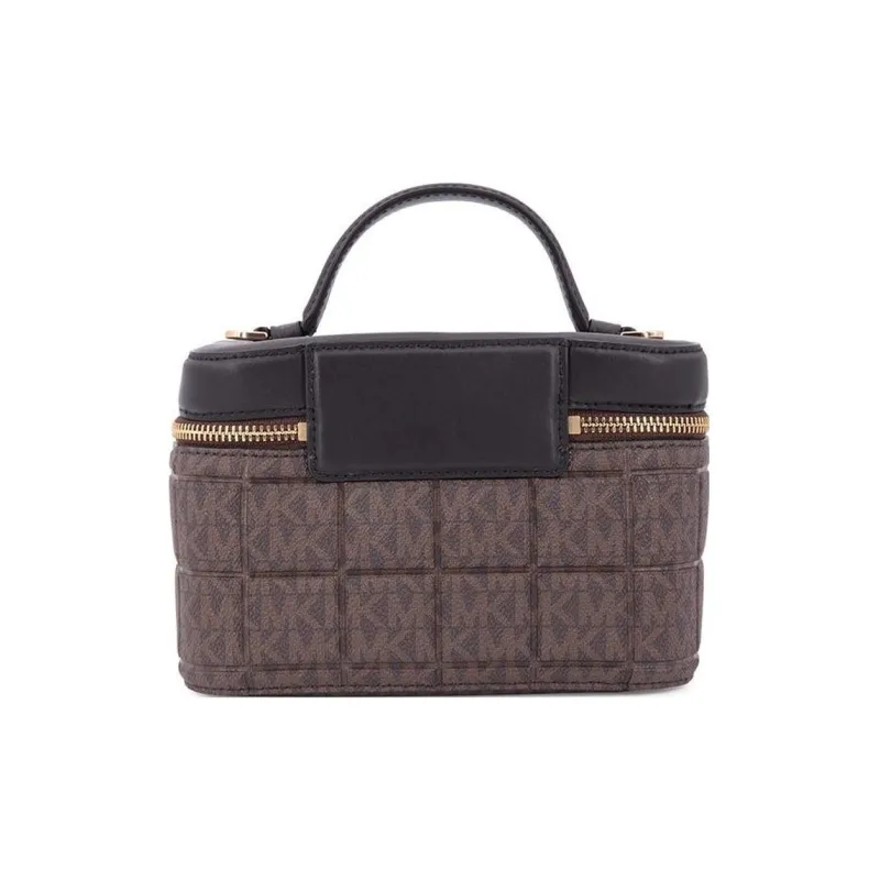 MICHAEL KORS Jet Set Charm Leather Makeup Bag Handbag, Crossbody Bag, Shoulder Bag Trumpets Women's Dark Brown-2