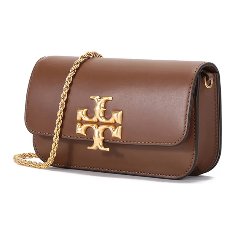 TORY BURCH Eleanor Leather Cell Phone Pouch Chain Bag Crossbody Bag Shoulder Bag Women's Camel Brown-1