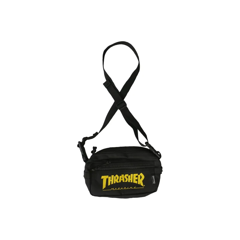 Thrasher Polyester Sling Bags One Shoulder Crossbody Fanny Pack Regular Unisex Black/Yellow-0