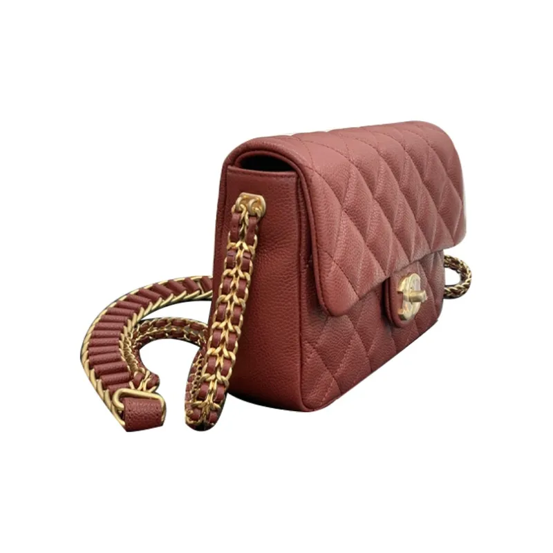 CHANEL Classic Flap CF Coin Collection Calfskin Gold Coin Bag, Shoulder Bag, Crossbody Bag Trumpets Women's Red-4