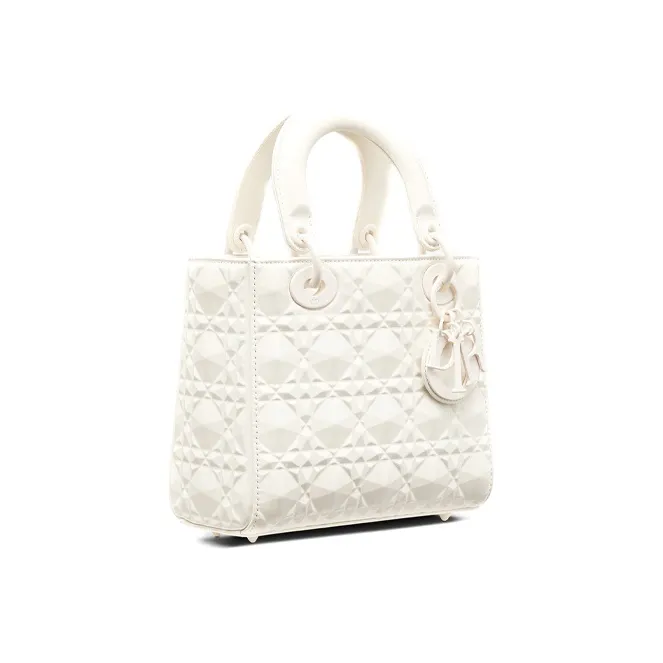 DIOR Lady Dior Cow Leather Lady Dior Bag, Shoulder Bag, Crossbody Bag, Handbag Women's Milk White-2