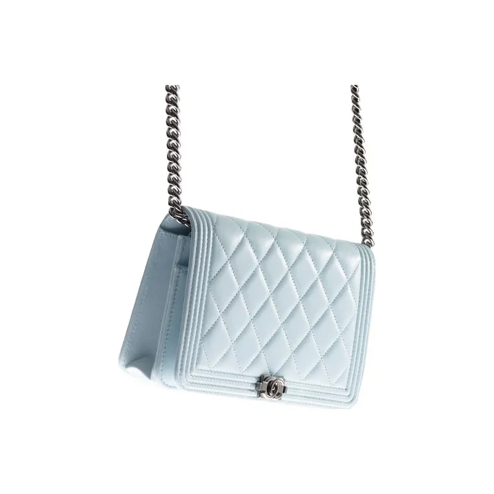 CHANEL Leboy21K Winter WOC Lambskin Wallet, Shoulder Bag, Crossbody Bag Women's Light Blue-1