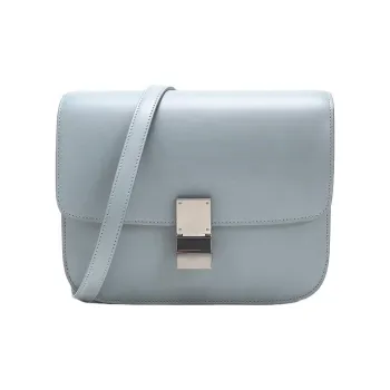 CELINE Classic Bo Polished Cow Leather Tofu Cube Bag Crossbody Bag Shoulder Bag Women's Haze Blue