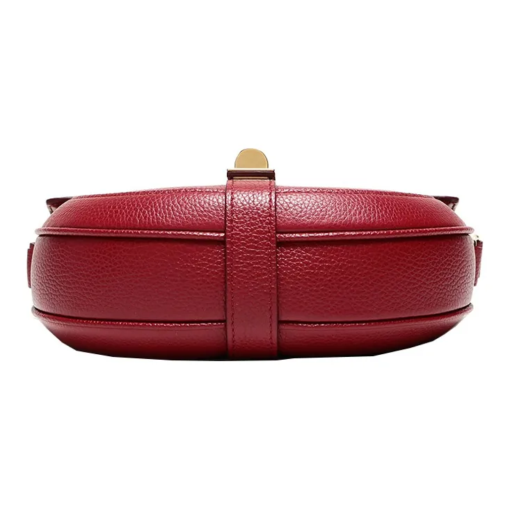 CELINE Besace Calfskin Shoulder Bag Crossbody Bag Small Size Women's Red-3