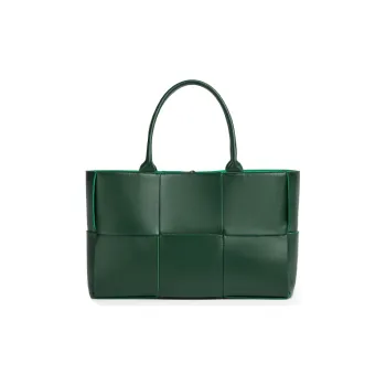 Bottega Veneta ARCO Lambskin Shoulder Bags Tote Bag Shopping Bag Handbag Women's Dark Green