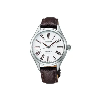 SEIKO Automatic Mechanical Movement Cowhide Strap Watch Women's Watch White Dial SPB233J1