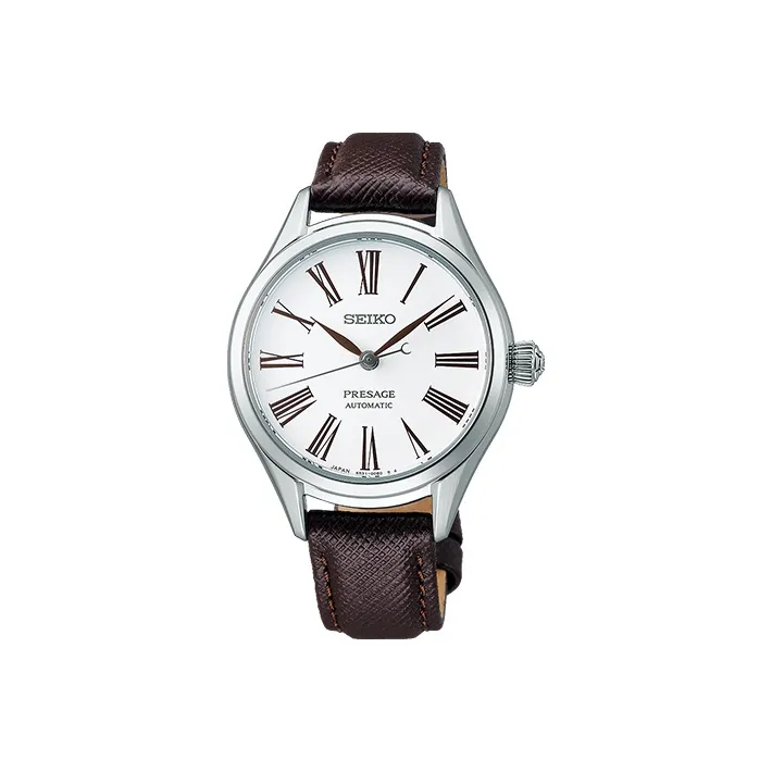 SEIKO Automatic Mechanical Movement Cowhide Strap Watch Women's Watch White Dial SPB233J1-0