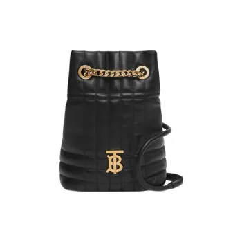 Burberry Lambskin Handbag Storage Bag Backpack Mini Women's Black