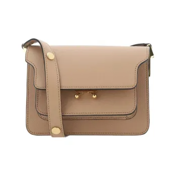 MARNI Cow Leather Trunk Bag Crossbody Bag Shoulder Bag Women's Sandy Umber