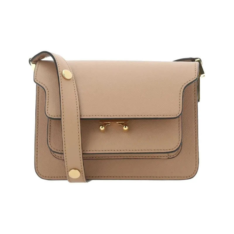 MARNI Cow Leather Trunk Bag Crossbody Bag Shoulder Bag Women's Sandy Umber-0