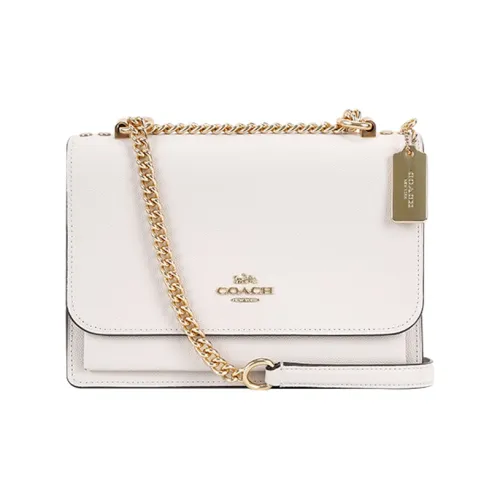 COACH Klare Grain Leather Trunk Bag, Shoulder Bag, Crossbody Bag Medium Size Women's Chalk White