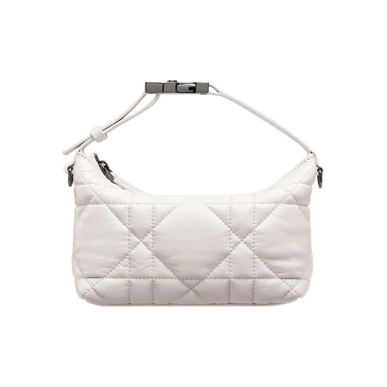 DIOR DiorTravel Cow Leather Lunch Bag Clutch Trumpets Women's White-0