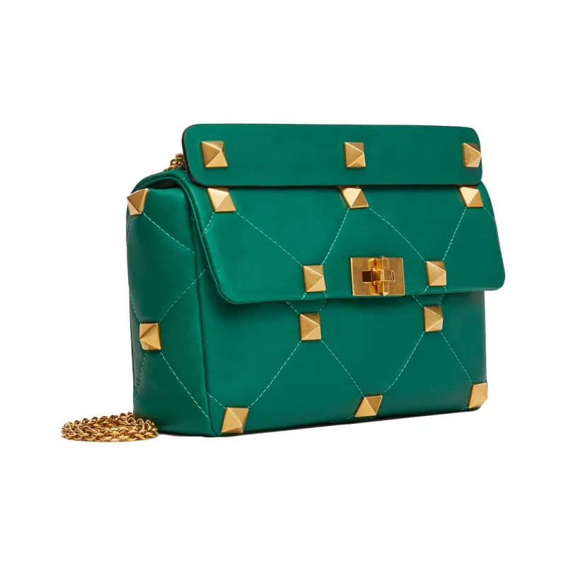Valentino ROMAN STUD Nappa Sheep Leather Portable Crossbody Bag Shoulder Bag Women's Green-1