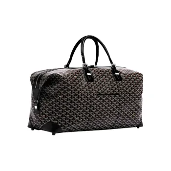 GOYARD Bowling Canvas With Leather Travel Bag Tote Handbag Unisex Black