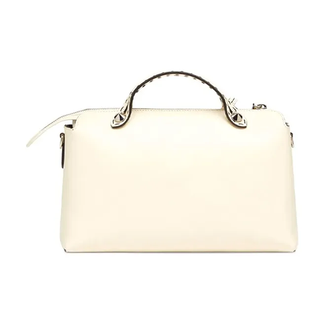 FENDI Calfskin Boston Bag Shoulder Bag Crossbody Bag Handbag Women's White-2