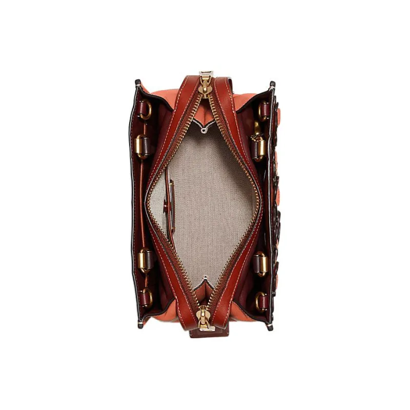 COACH Rogue Cow Leather Shoulder Bags Handbags Medium Size Women's Orange Brown-2