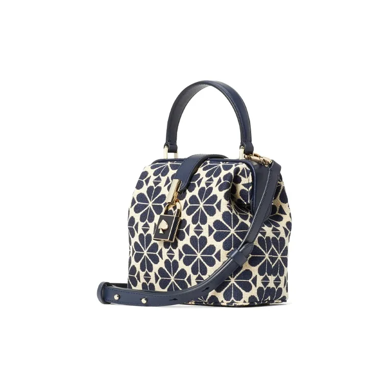 Kate Spade Canvas Canvas Bag Doctor Bag Handbag Shoulder Bag Crossbody Bag Small Size Women's Blue White-1